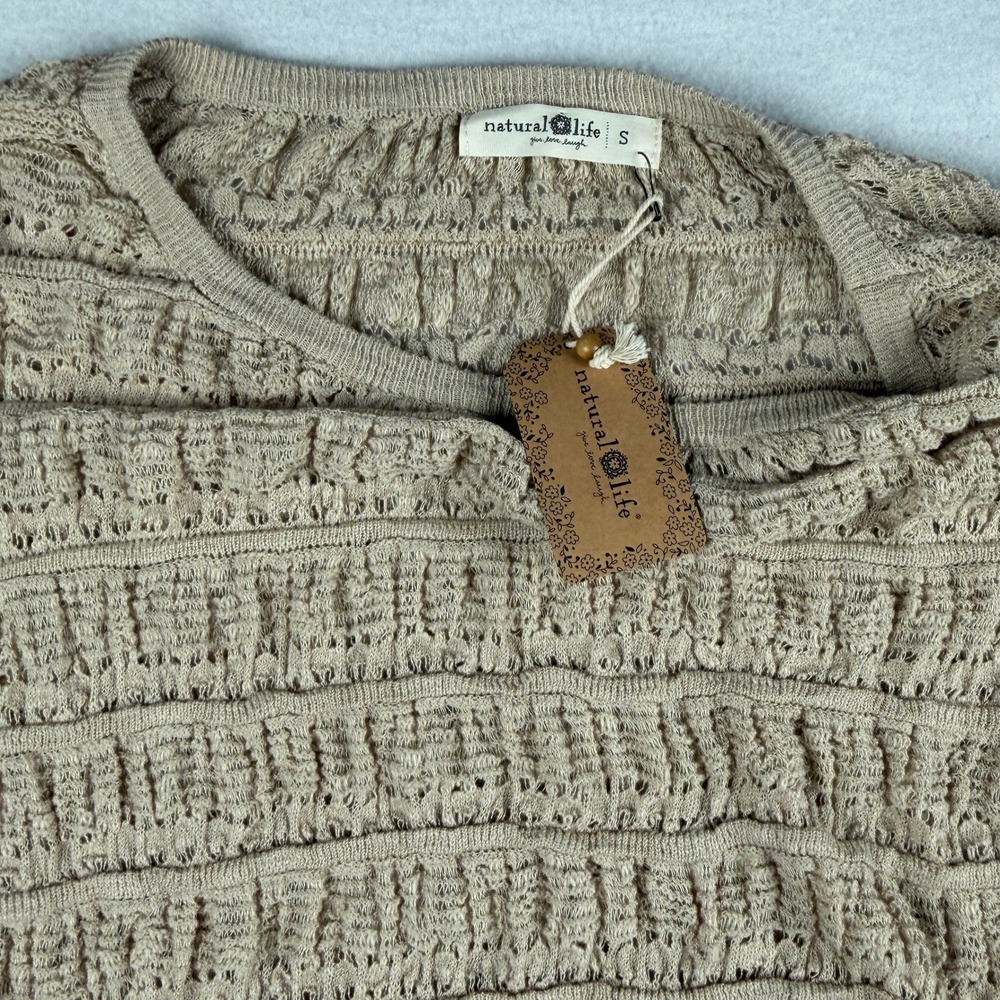 NWT Natural Life Women's Crop Sweater Cream Tan Small - Picture 9 of 10